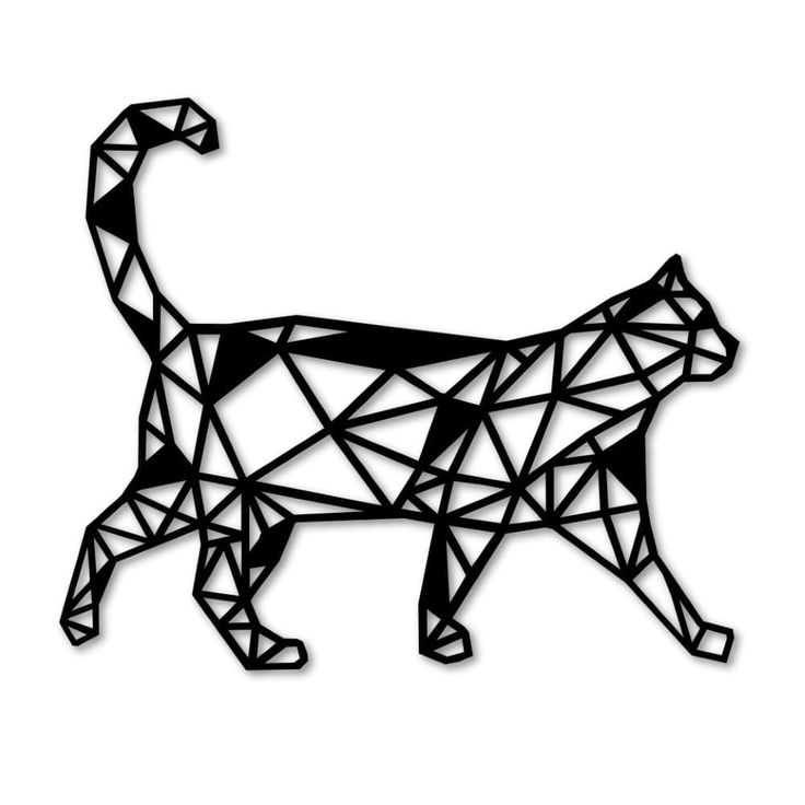 Cuadro Gato Geométrico I