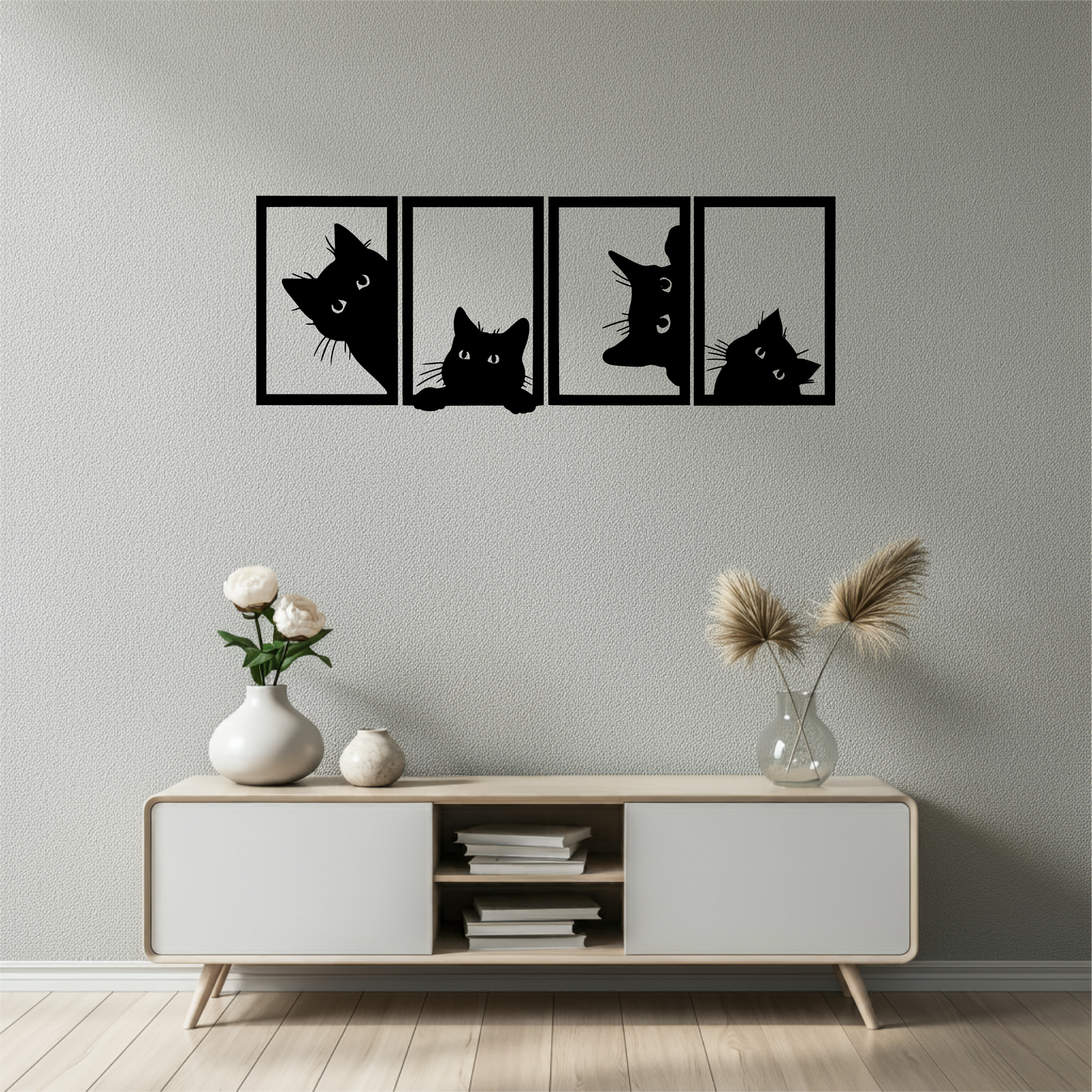 Cuadros x 4 Gatos - Set x 4