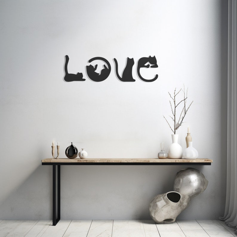 Cuadro Love Gatos - Set x 4