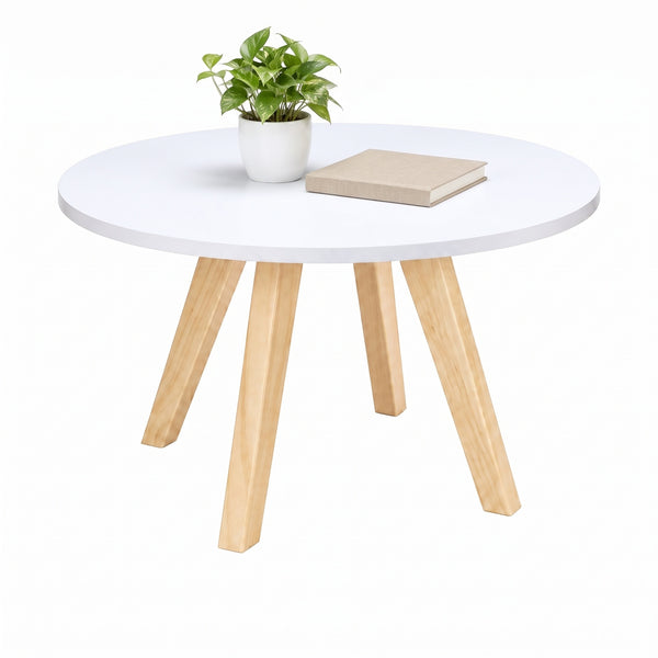 Mesa de Centro Nórdica Circular Blanco, 60 cm: decorada
